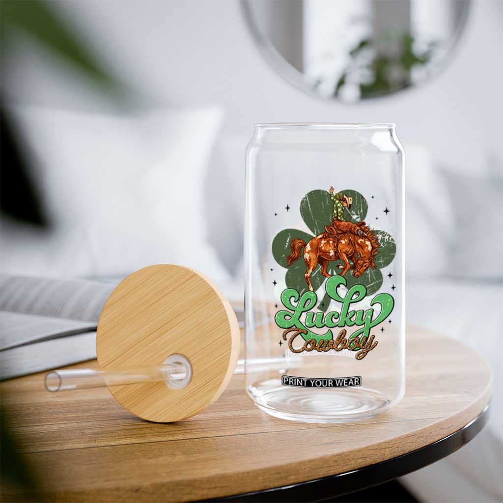 Lucky Cowboy Western Glass Can Funny St Patrick's Day TS14 Print Your Wear