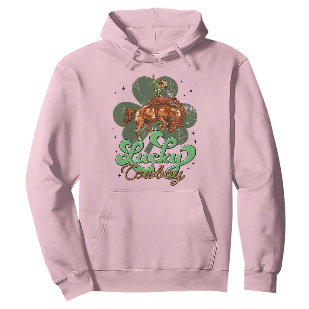 Lucky Cowboy Western Hoodie Funny St Patrick's Day TS14 Light Pink Print Your Wear