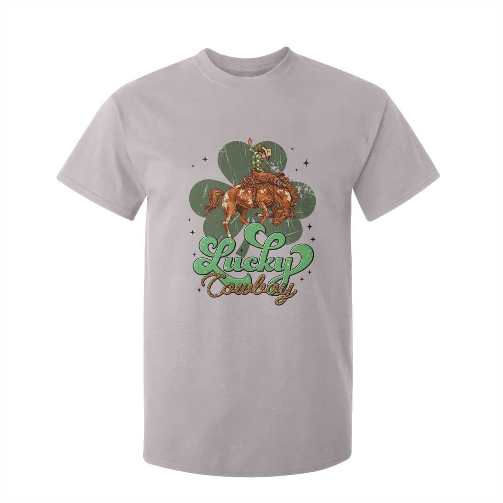 Lucky Cowboy Western T Shirt For Kid Funny St Patrick's Day TS14 Ice Gray Print Your Wear