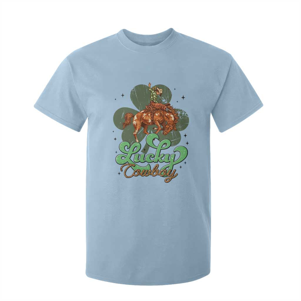 Lucky Cowboy Western T Shirt For Kid Funny St Patrick's Day TS14 Light Blue Print Your Wear