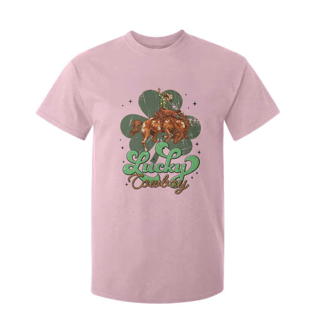 Lucky Cowboy Western T Shirt For Kid Funny St Patrick's Day TS14 Light Pink Print Your Wear