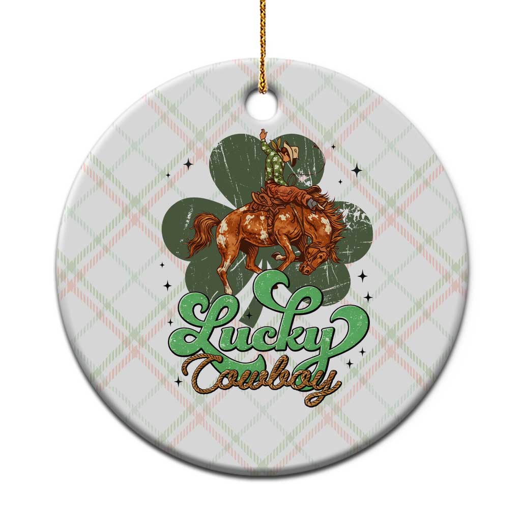 Lucky Cowboy Western Ceramic Ornament Funny St Patrick's Day TS14 1pc Christmas Plaid Print Your Wear