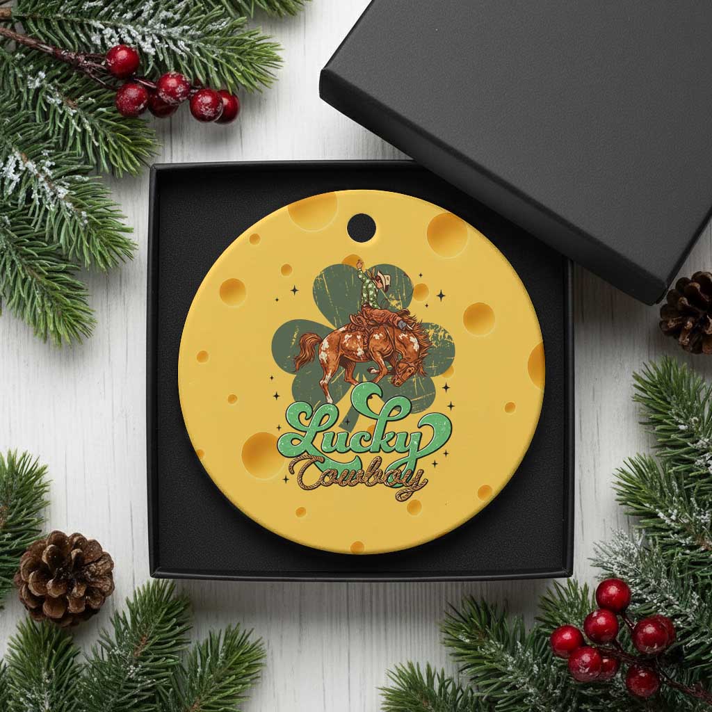 Lucky Cowboy Western Ceramic Ornament Funny St Patrick's Day TS14 1pc Yellow Cheese Print Your Wear