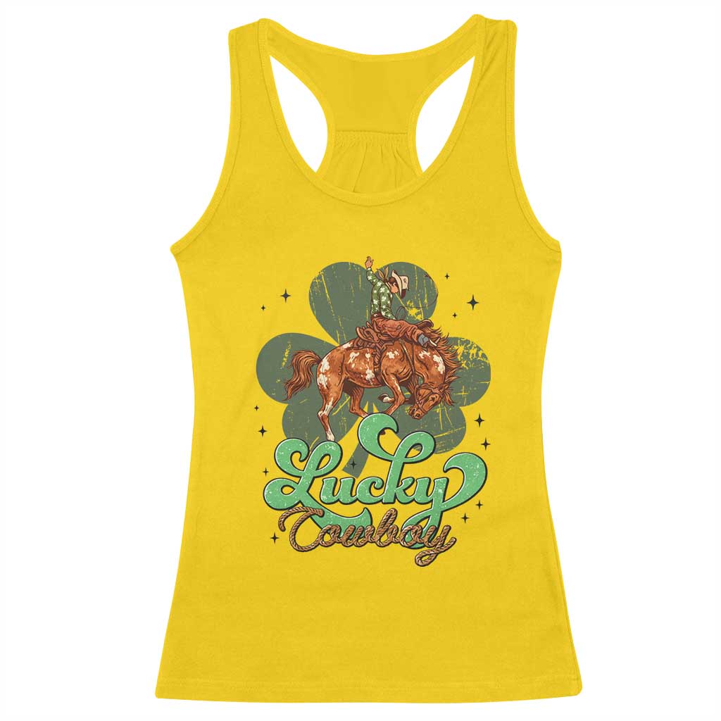 Lucky Cowboy Western Racerback Tank Top Funny St Patrick's Day TS14 Daisy Print Your Wear