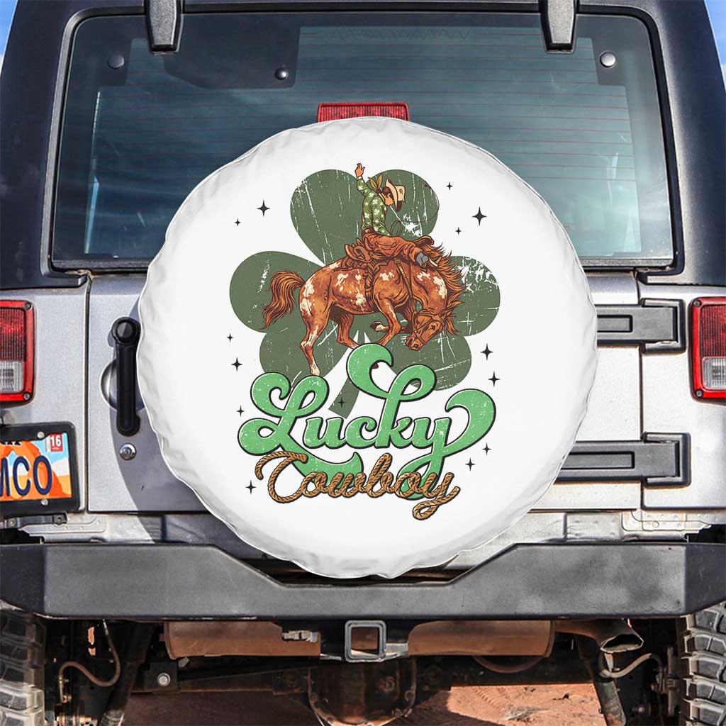 Lucky Cowboy Western Spare Tire Cover Funny St Patrick's Day TS14 No hole White Print Your Wear