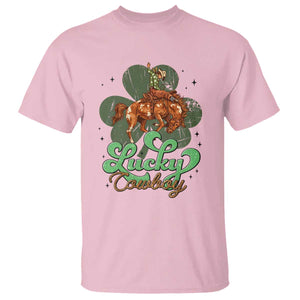Lucky Cowboy Western T Shirt Funny St Patrick's Day TS14 Light Pink Print Your Wear