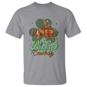 Lucky Cowboy Western T Shirt Funny St Patrick's Day TS14 Sport Gray Print Your Wear