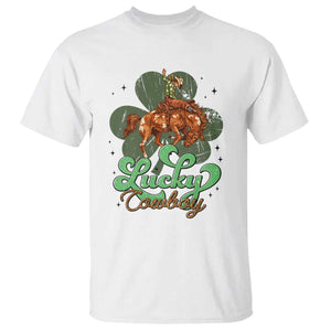 Lucky Cowboy Western T Shirt Funny St Patrick's Day TS14 White Print Your Wear