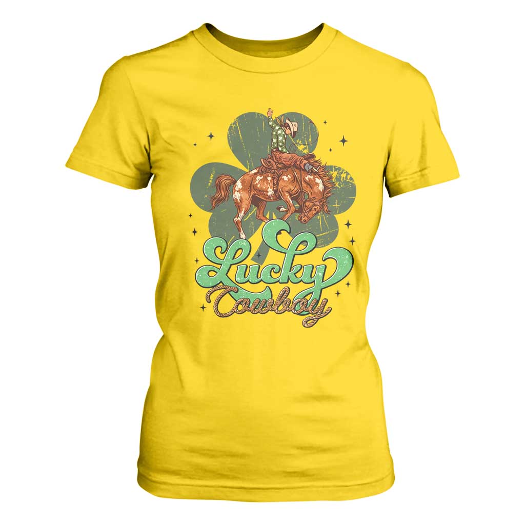 Lucky Cowboy Western T Shirt For Women Funny St Patrick's Day TS14 Daisy Print Your Wear