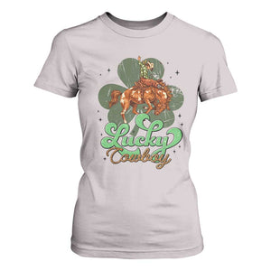 Lucky Cowboy Western T Shirt For Women Funny St Patrick's Day TS14 Ice Gray Print Your Wear