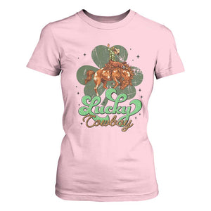 Lucky Cowboy Western T Shirt For Women Funny St Patrick's Day TS14 Light Pink Print Your Wear