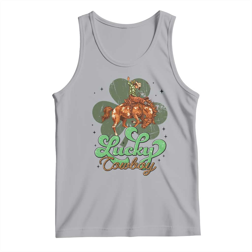 Lucky Cowboy Western Tank Top Funny St Patrick's Day TS14 Athletic Heather Print Your Wear