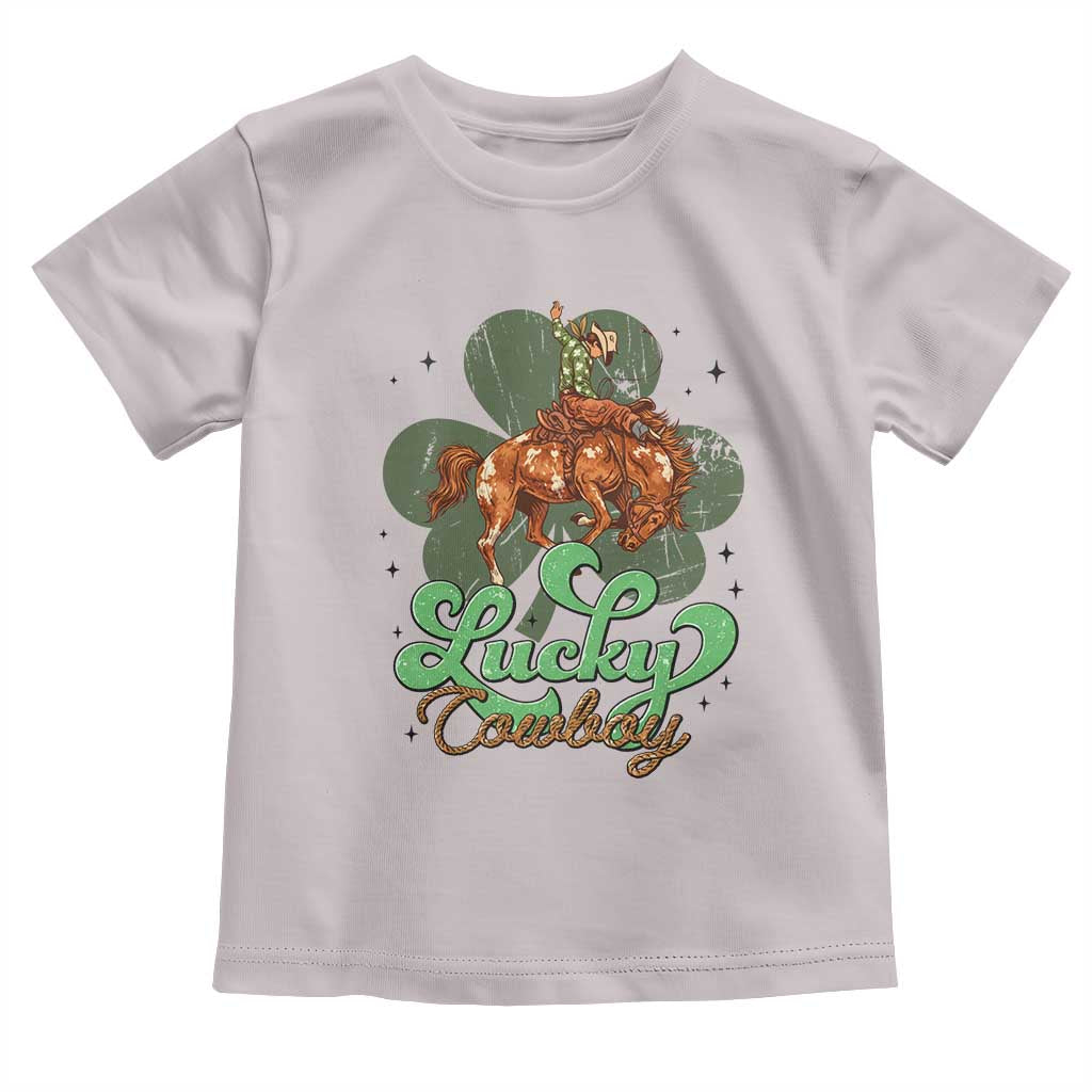 Lucky Cowboy Western Toddler T Shirt Funny St Patrick's Day TS14 Ice Gray Print Your Wear