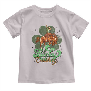 Lucky Cowboy Western Toddler T Shirt Funny St Patrick's Day TS14 Ice Gray Print Your Wear