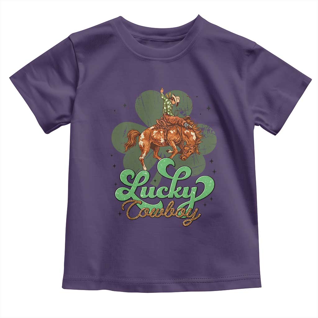 Lucky Cowboy Western Toddler T Shirt Funny St Patrick's Day TS14 Purple Print Your Wear