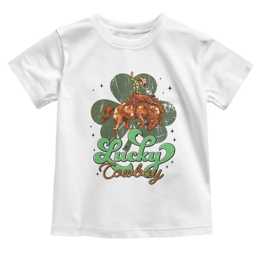 Lucky Cowboy Western Toddler T Shirt Funny St Patrick's Day TS14 White Print Your Wear