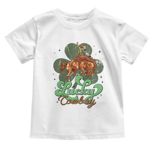 Lucky Cowboy Western Toddler T Shirt Funny St Patrick's Day TS14 White Print Your Wear