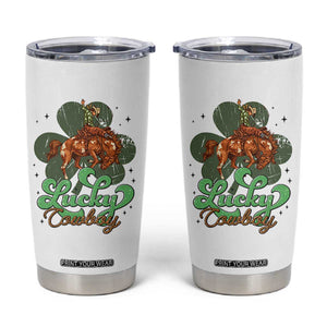 Lucky Cowboy Western Tumbler Cup Funny St Patrick's Day TS14 White Print Your Wear