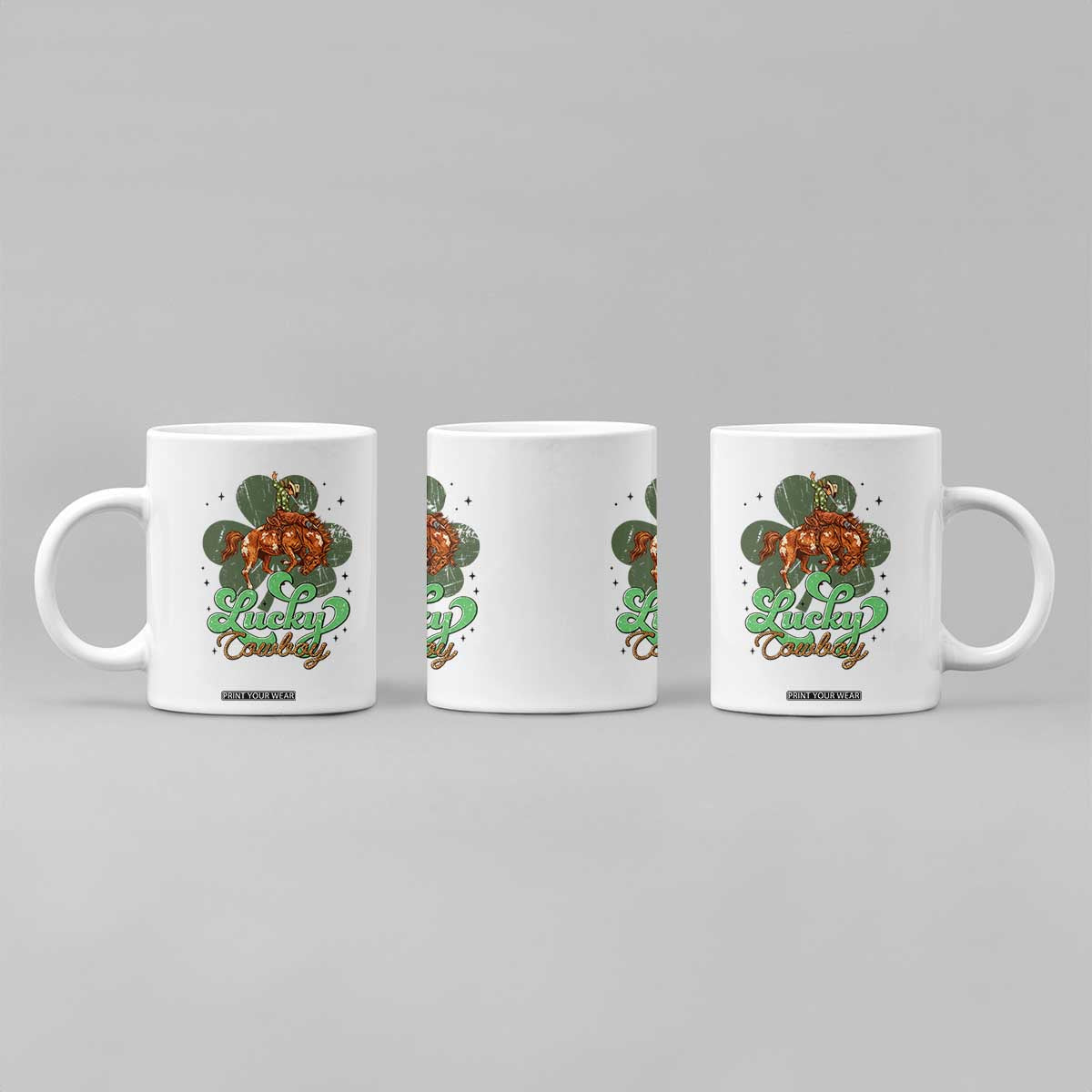 Lucky Cowboy Western Coffee Mug Funny St Patrick's Day TS14 Print Your Wear
