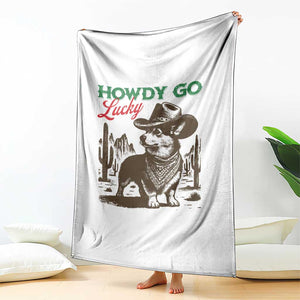 Howdy Go Lucky Throw Blanket Funny Corgi St Patrick's Day TS14 Print Your Wear