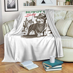 Howdy Go Lucky Throw Blanket Funny Corgi St Patrick's Day TS14 Print Your Wear