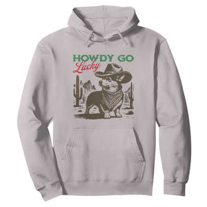 Howdy Go Lucky Hoodie Funny Corgi St Patrick's Day TS14 Ice Gray Print Your Wear
