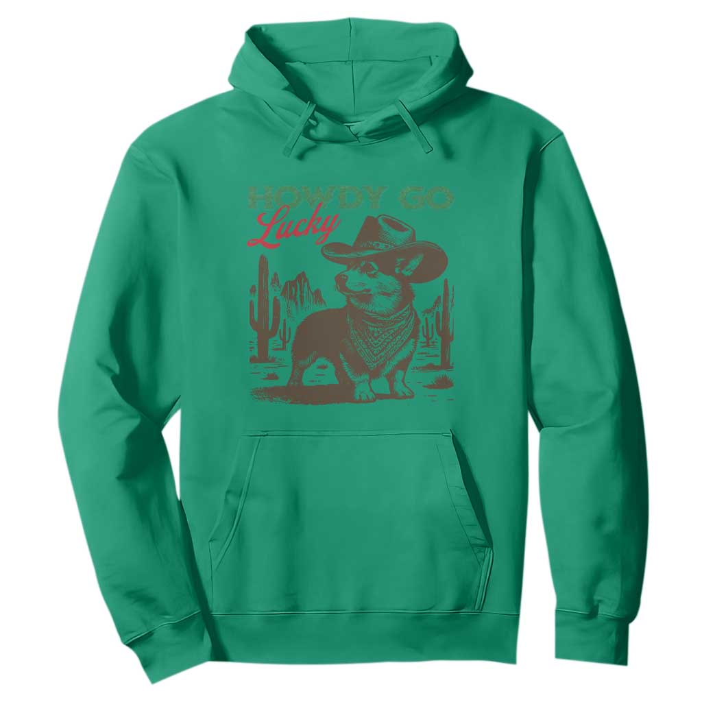 Howdy Go Lucky Hoodie Funny Corgi St Patrick's Day TS14 Irish Green Print Your Wear