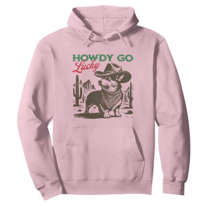Howdy Go Lucky Hoodie Funny Corgi St Patrick's Day TS14 Light Pink Print Your Wear