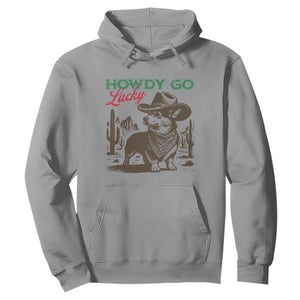 Howdy Go Lucky Hoodie Funny Corgi St Patrick's Day TS14 Sport Gray Print Your Wear