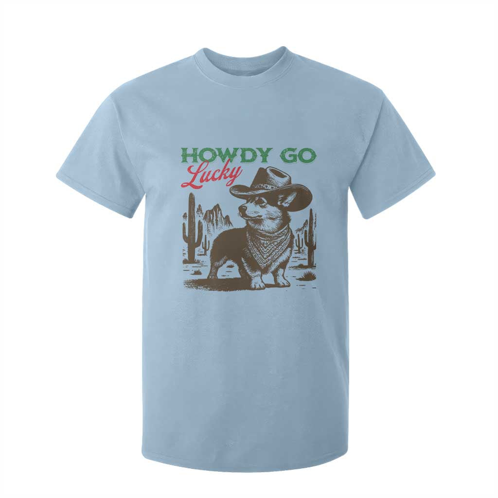 Howdy Go Lucky T Shirt For Kid Funny Corgi St Patrick's Day TS14 Light Blue Print Your Wear