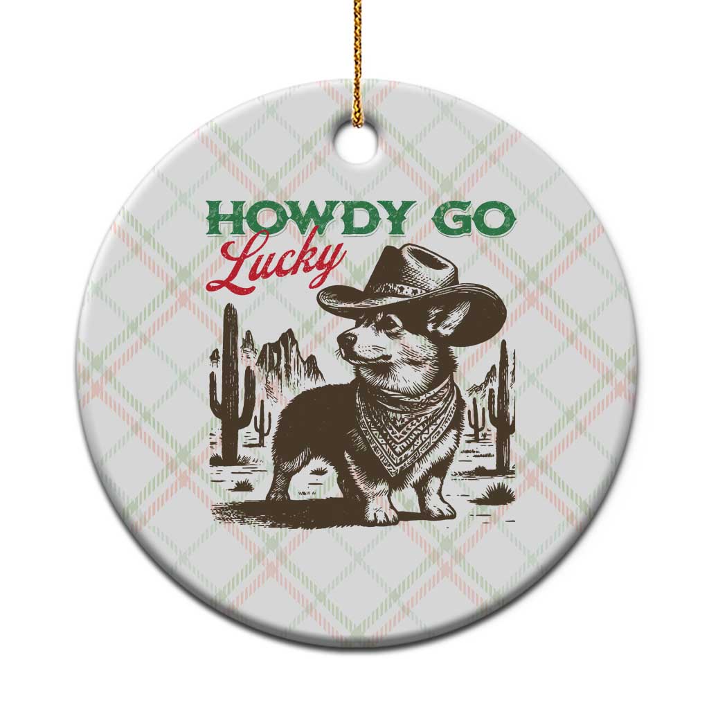 Howdy Go Lucky Ceramic Ornament Funny Corgi St Patrick's Day TS14 1pc Christmas Plaid Print Your Wear