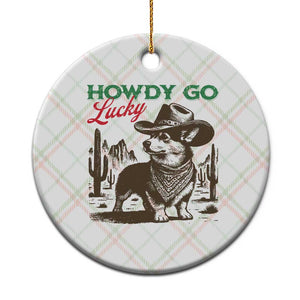 Howdy Go Lucky Ceramic Ornament Funny Corgi St Patrick's Day TS14 1pc Christmas Plaid Print Your Wear