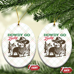 Howdy Go Lucky Ceramic Ornament Funny Corgi St Patrick's Day TS14 Print Your Wear