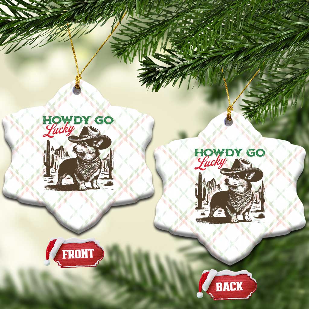 Howdy Go Lucky Ceramic Ornament Funny Corgi St Patrick's Day TS14 Print Your Wear