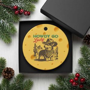 Howdy Go Lucky Ceramic Ornament Funny Corgi St Patrick's Day TS14 1pc Yellow Cheese Print Your Wear