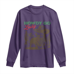 Howdy Go Lucky Long Sleeve Shirt Funny Corgi St Patrick's Day TS14 Purple Print Your Wear