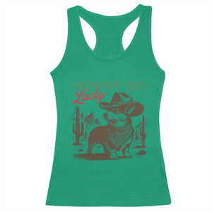 Howdy Go Lucky Racerback Tank Top Funny Corgi St Patrick's Day TS14 Irish Green Print Your Wear