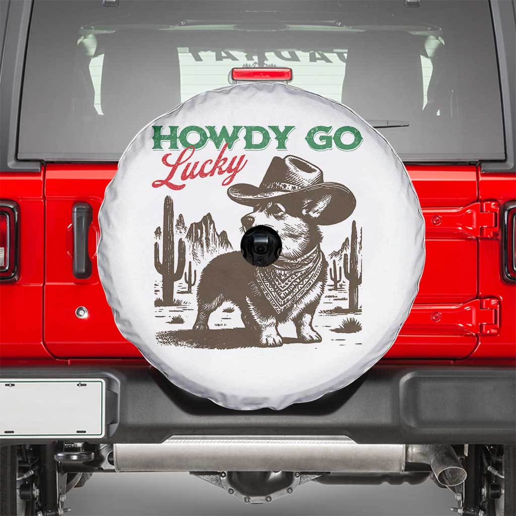 Howdy Go Lucky Spare Tire Cover Funny Corgi St Patrick's Day TS14 White Print Your Wear