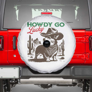 Howdy Go Lucky Spare Tire Cover Funny Corgi St Patrick's Day TS14 White Print Your Wear