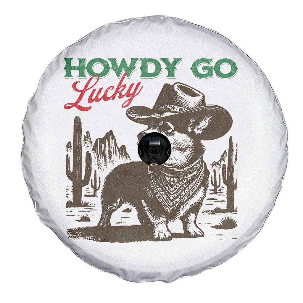 Howdy Go Lucky Spare Tire Cover Funny Corgi St Patrick's Day TS14 Print Your Wear