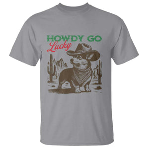 Howdy Go Lucky T Shirt Funny Corgi St Patrick's Day TS14 Sport Gray Print Your Wear