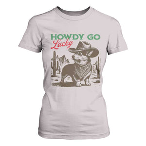 Howdy Go Lucky T Shirt For Women Funny Corgi St Patrick's Day TS14 Ice Gray Print Your Wear