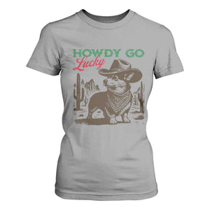 Howdy Go Lucky T Shirt For Women Funny Corgi St Patrick's Day TS14 Sport Gray Print Your Wear