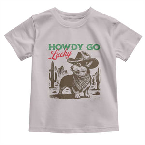 Howdy Go Lucky Toddler T Shirt Funny Corgi St Patrick's Day TS14 Ice Gray Print Your Wear