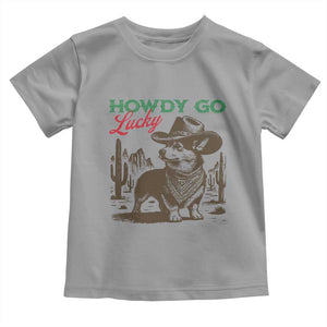 Howdy Go Lucky Toddler T Shirt Funny Corgi St Patrick's Day TS14 Sport Gray Print Your Wear