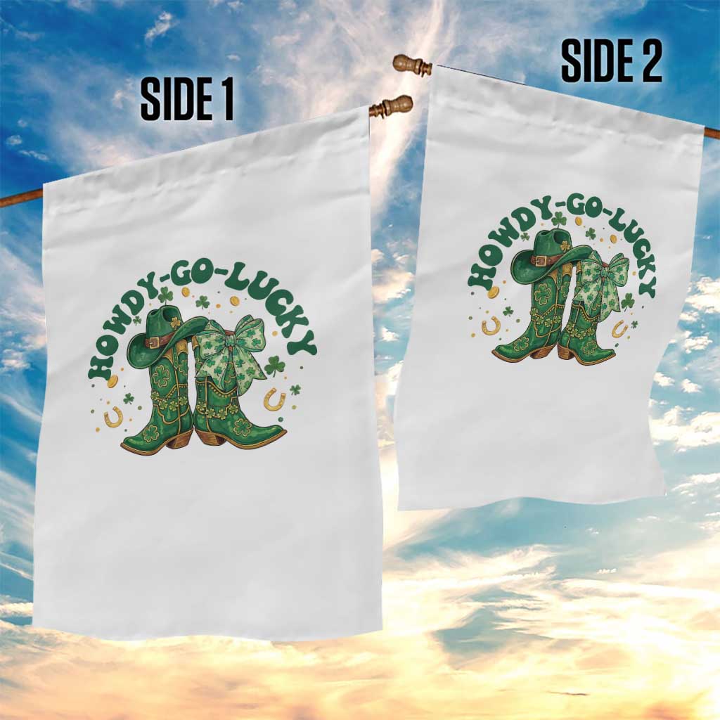 Howdy Go Lucky Garden Flag Green Cowboy Boots St Patrick's Day TS14 Print Your Wear