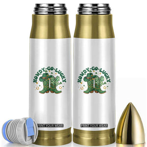 Howdy Go Lucky Bullet Tumbler Green Cowboy Boots St Patrick's Day TS14 White Print Your Wear