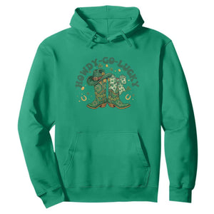 Howdy Go Lucky Hoodie Green Cowboy Boots St Patrick's Day TS14 Irish Green Print Your Wear