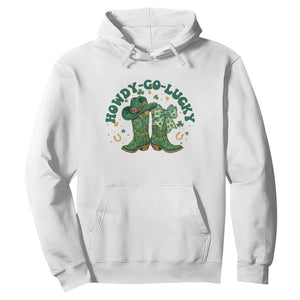 Howdy Go Lucky Hoodie Green Cowboy Boots St Patrick's Day TS14 White Print Your Wear