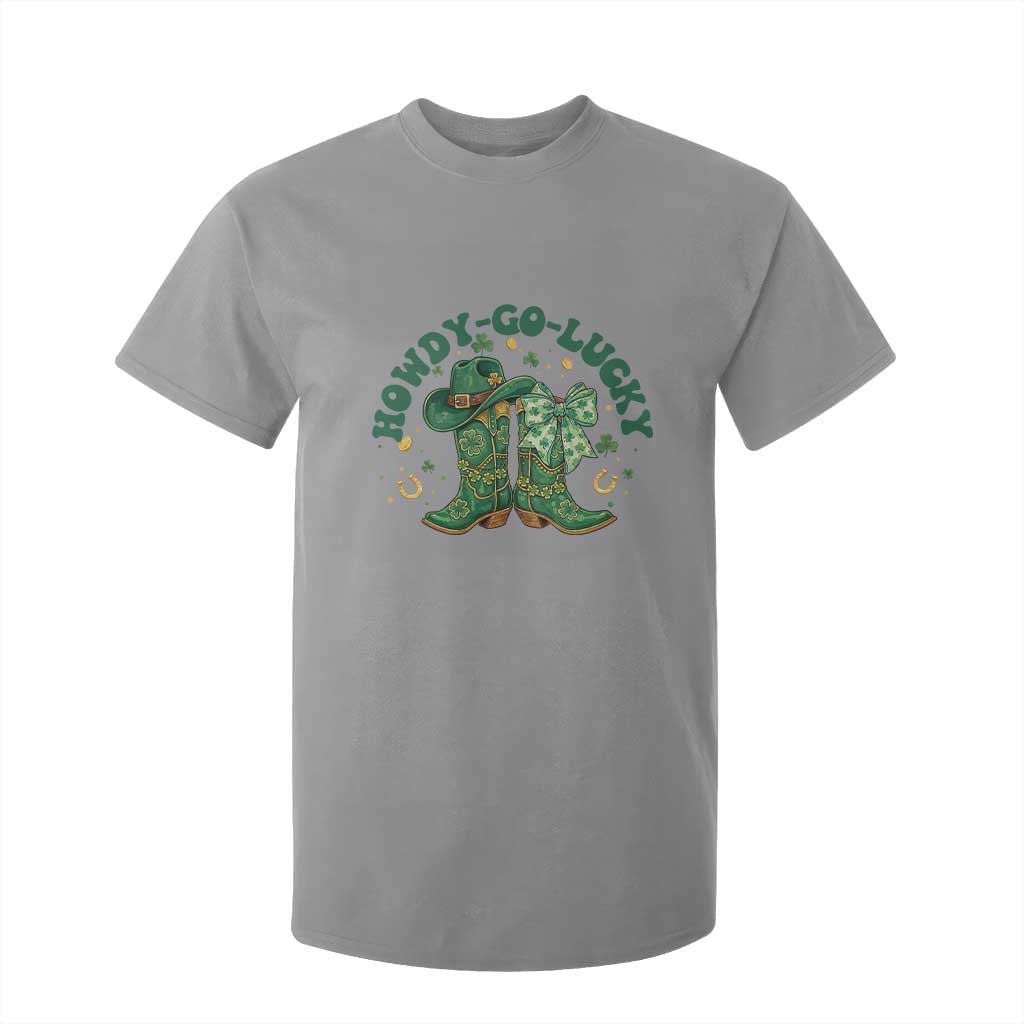 Howdy Go Lucky T Shirt For Kid Green Cowboy Boots St Patrick's Day TS14 Sport Gray Print Your Wear